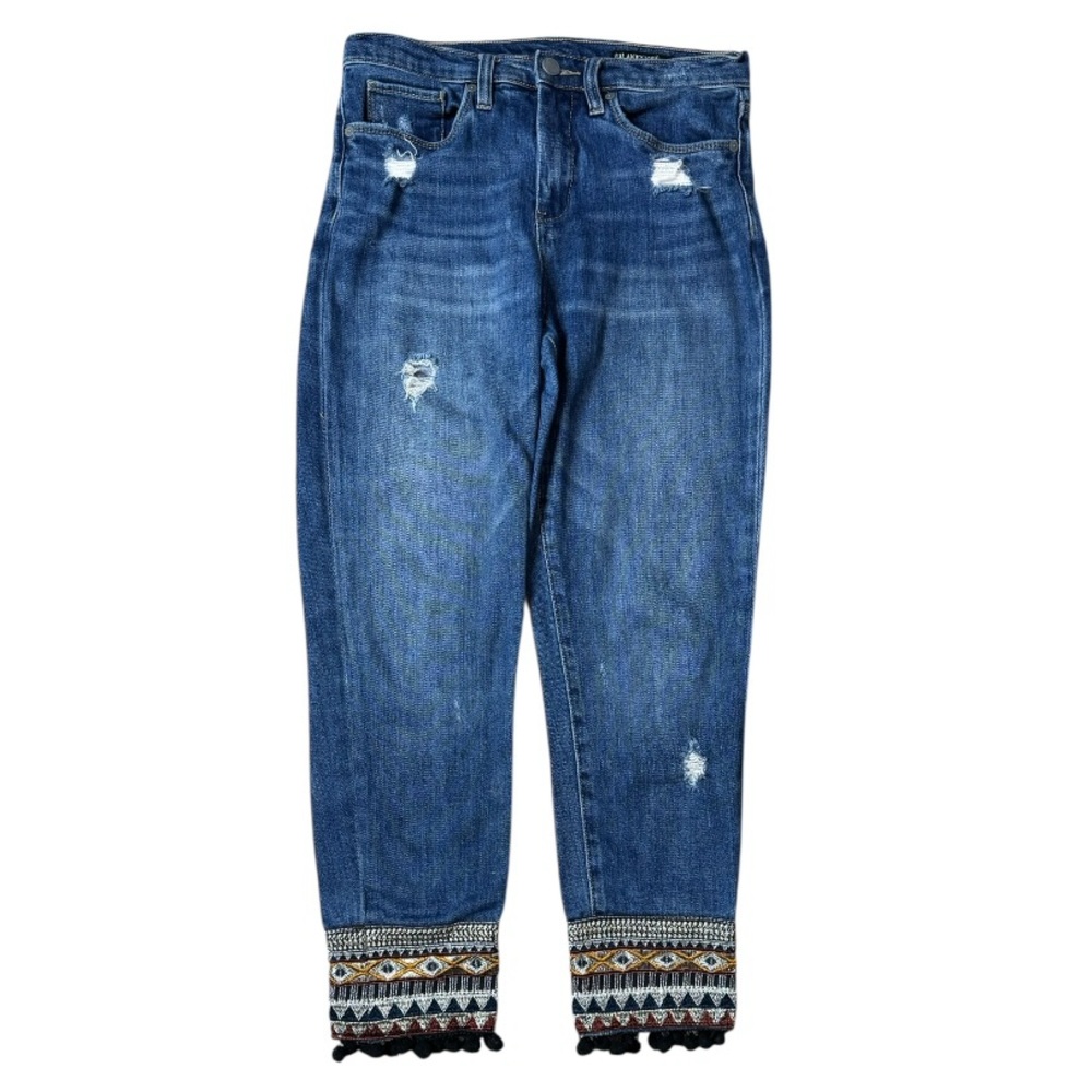 BlankNYC Cropped Embroidered Pom-Pom Jeans size 27
